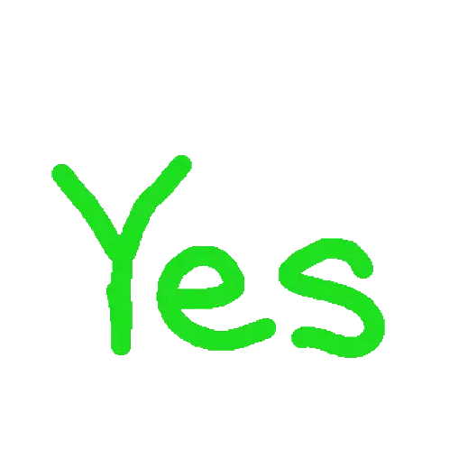 A Green Yes Sign Is On A White Background Sticker