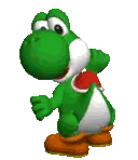 A Green Yoshi From Super Mario Bros Is Standing On A White Background And Smiling . Sticker