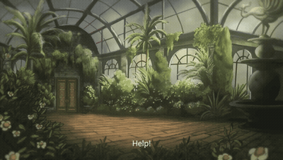 A Greenhouse With The Words Help Written On The Bottom Right GIF