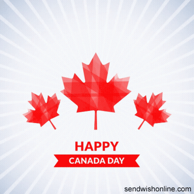 A Greeting Card For Canada Day With A Maple Leaf GIF