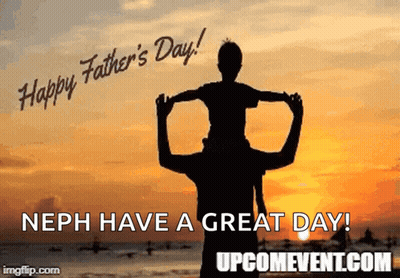A Greeting Card For Father 'S Day With A Sunset In The Background GIF