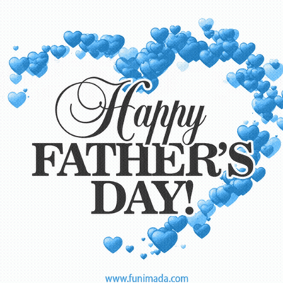 A Greeting Card For Father 'S Day With Blue Hearts In The Shape Of A Heart GIF