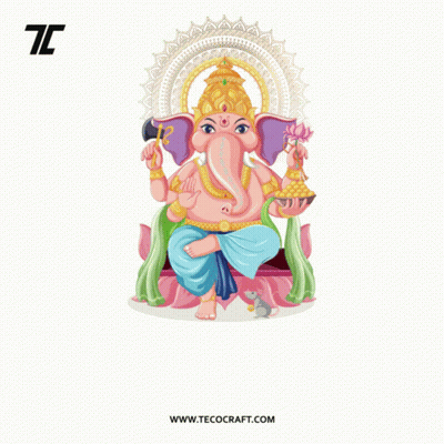 A Greeting Card For Ganesh Chaturthi With An Elephant On It GIF