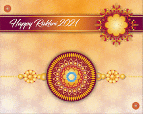 A Greeting Card For Happy Raksha Bandhan 2021 With A Floral Design GIF