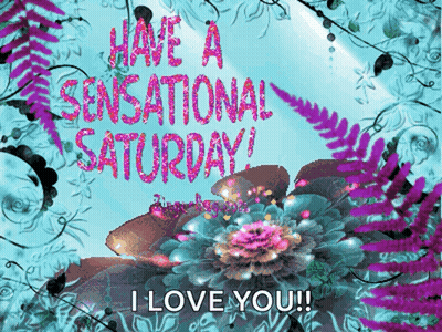 A Greeting Card Says Have A Sensational Saturday And I Love You GIF