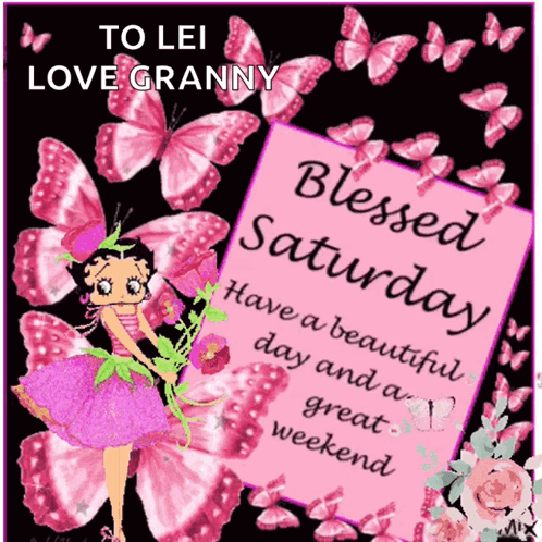 A Greeting Card That Says Blessed Saturday GIF