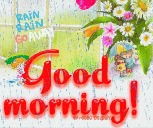 A Greeting Card That Says Good Morning With Flowers GIF