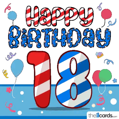 A Greeting Card That Says Happy Birthday 18 Sticker