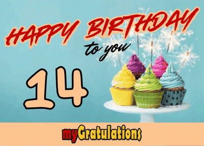 A Greeting Card That Says Happy Birthday To You With Cupcakes And Sparklers GIF