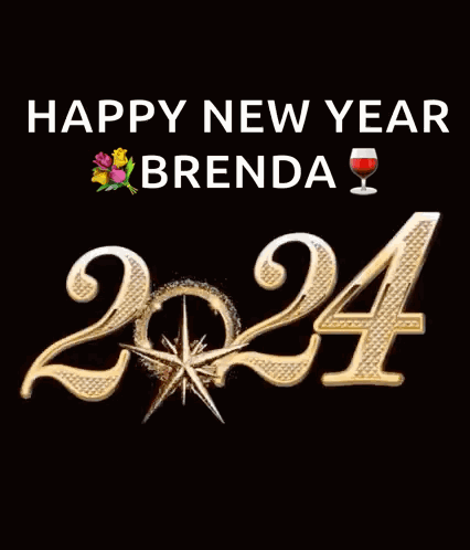 A Greeting Card That Says Happy New Year Brenda GIF