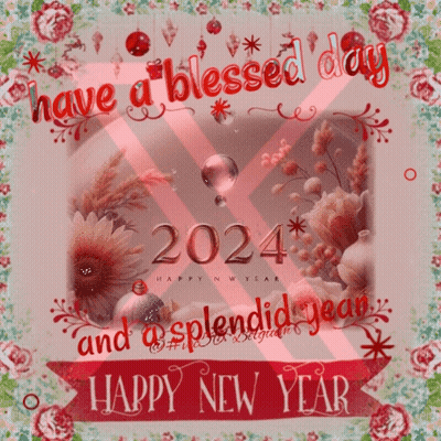 A Greeting Card That Says Have A Blessed Day And A Splendid Year Happy New Year GIF