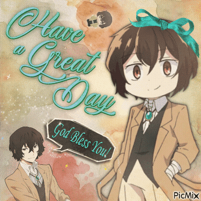 A Greeting Card That Says Have A Great Day And God Bless You GIF