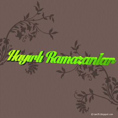 A Greeting Card That Says Hayırlı Ramazanlar On A Brown Background GIF