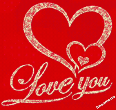 A Greeting Card That Says I Love You With Two Hearts In The Background GIF