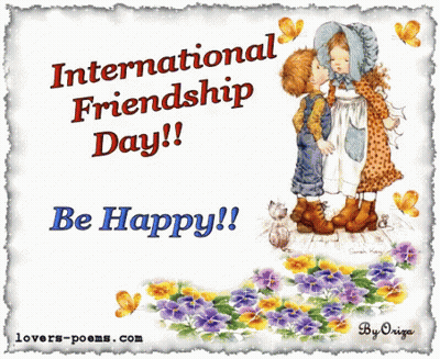 A Greeting Card That Says International Friendship Day GIF