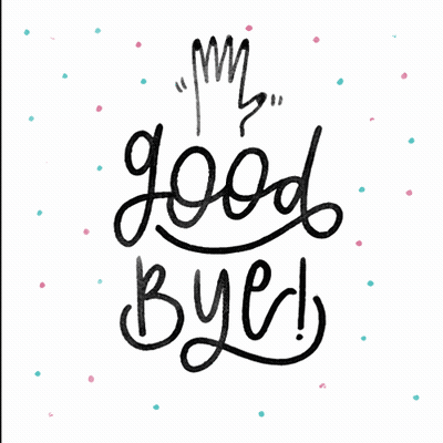 A Greeting Card That Says " My Good Bye " On A White Background GIF