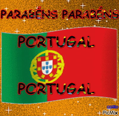 A Greeting Card That Says Parabéns Portugal On It GIF
