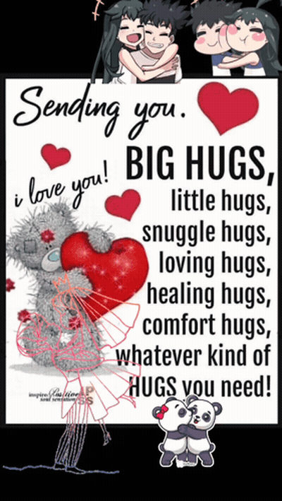 A Greeting Card That Says Sending You Big Hugs I Love You GIF