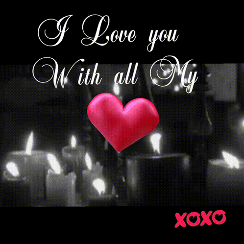 A Greeting Card With A Red Heart And The Words " I Love You With All My Xoxo " GIF
