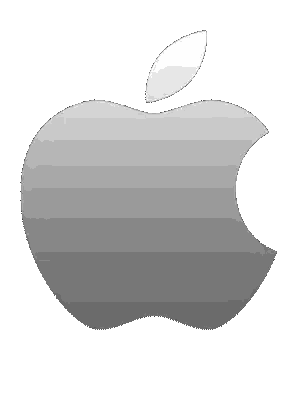 A Grey Apple With A Leaf On Top Of It GIF