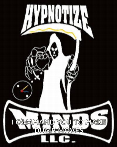 A Grim Reaper Holding A Scythe With The Words Hypnotize Ninjas Llc Below Him GIF