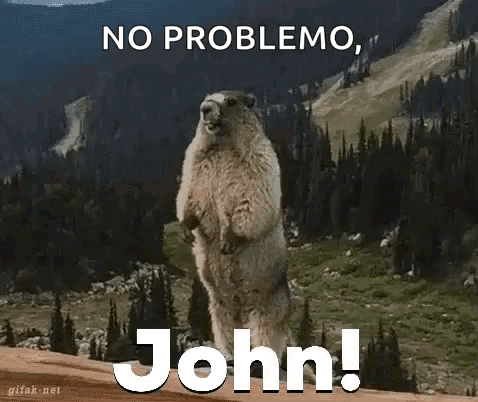A Groundhog Standing On Its Hind Legs With The Words No Problemo John GIF