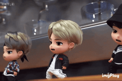 A Group Of Animated Dolls Standing Next To Each Other With A Gif That Says Imgplay On The Bottom GIF