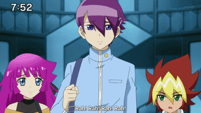 A Group Of Anime Characters Standing Next To Each Other With The Time Of 7:52 GIF