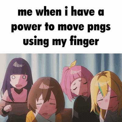 A Group Of Anime Girls Are Sitting In Front Of A Sign That Says Me When GIF