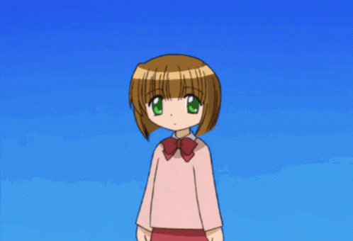 A Group Of Anime Girls In Blue Uniforms Are Running In The Air GIF