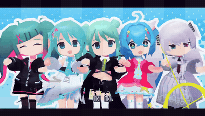 A Group Of Anime Girls Standing Next To Each Other With The Words Ok Ok On The Bottom Left GIF