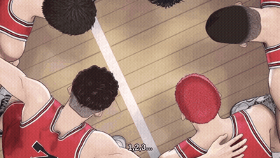 A Group Of Basketball Players Are Huddled Together With The Number 7 On The Back Of Their Jersey GIF
