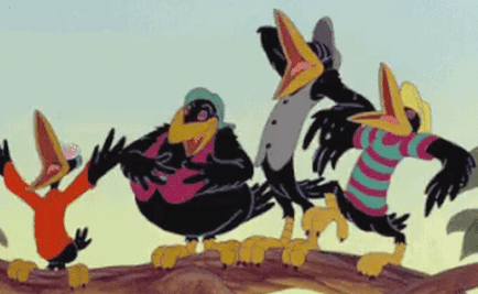 A Group Of Birds Are Sitting On A Tree Branch . GIF