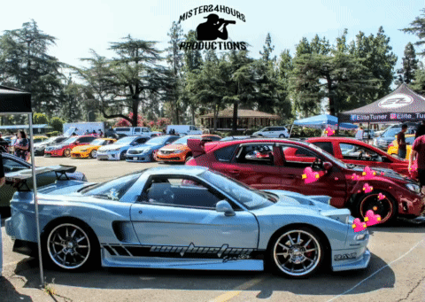 A Group Of Cars Are Parked In A Parking Lot Sponsored By Mister24hour Productions GIF