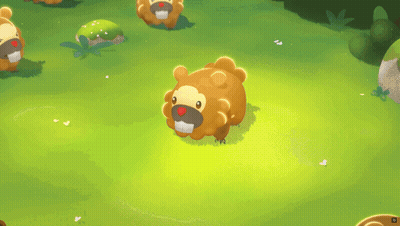 A Group Of Cartoon Animals Are Standing In A Field And One Of Them Has A Red Nose GIF