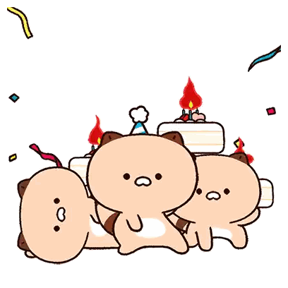 A Group Of Cartoon Bears Are Celebrating A Birthday With A Cake . Sticker