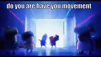 A Group Of Cartoon Characters Are Dancing In A Room With The Words Do You Are Have You Movement GIF
