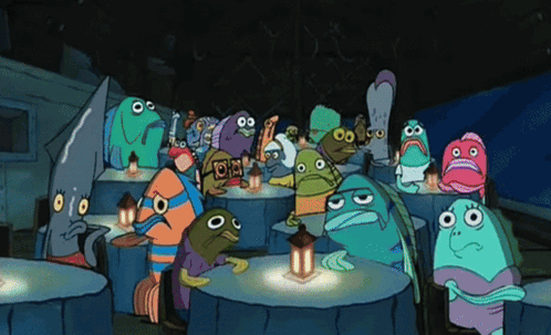 A Group Of Cartoon Characters Are Gathered Around A Table With Lanterns GIF