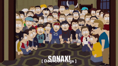 A Group Of Cartoon Characters Are Gathered In A Room And The Word Sonax Is On The Bottom Right GIF
