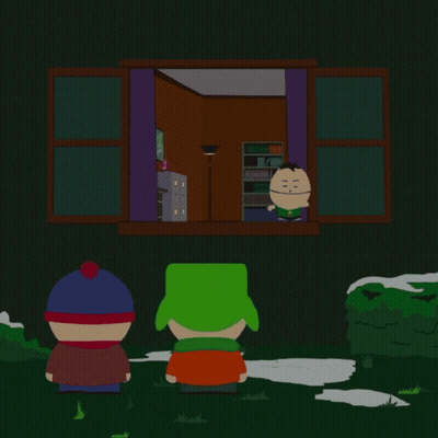 A Group Of Cartoon Characters Are Looking Out A Window GIF