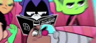 A Group Of Cartoon Characters Are Sitting On A Couch Reading A Book . GIF