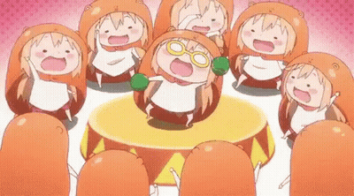 A Group Of Cartoon Characters Are Standing Around A Drum And Dancing . GIF