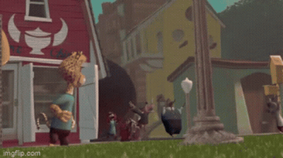 A Group Of Cartoon Characters Are Standing Around A Giant Ball That Looks Like A Soccer Ball GIF