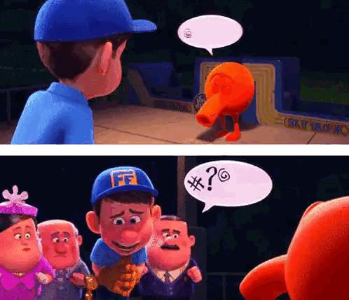 A Group Of Cartoon Characters Are Standing In Front Of A Sign That Says Fix It Teller Jr. Sticker