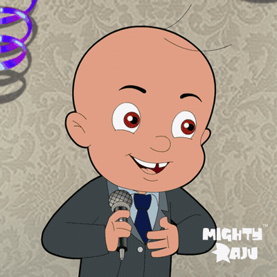A Group Of Cartoon Characters Are Standing In Front Of Balloons And The Words Happy Guru On The Top GIF