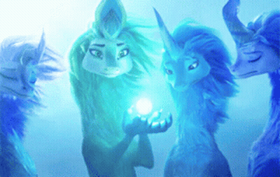 A Group Of Cartoon Characters Are Standing Next To Each Other And One Of Them Is Holding A Light In His Hand . GIF