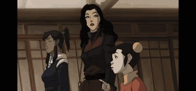 A Group Of Cartoon Characters Are Standing Next To Each Other In A Room GIF