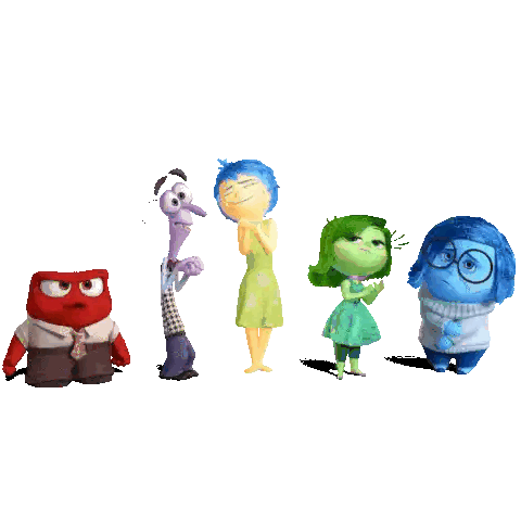 A Group Of Cartoon Characters Are Standing Next To Each Other On A White Background Sticker