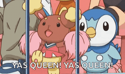 A Group Of Cartoon Characters Behind Bars With The Words Yas Queen GIF