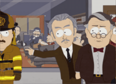 A Group Of Cartoon Characters Including A Fireman And A Man Wearing Glasses GIF